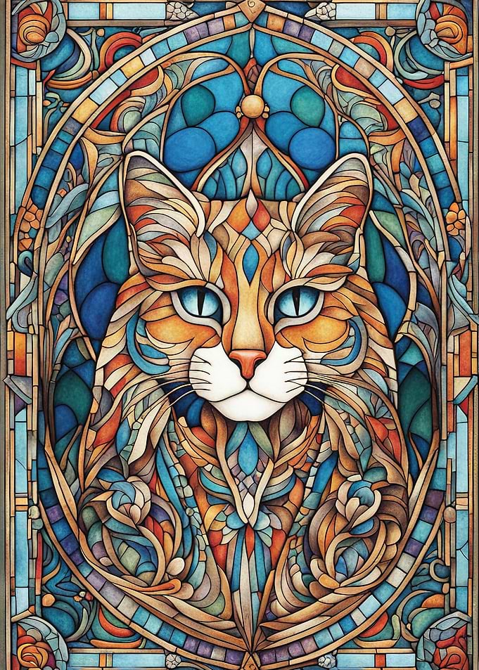 Stained Glass Cats