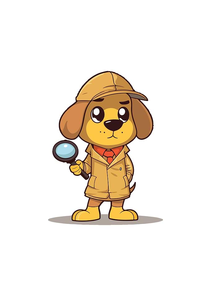 Detective Dog Illustration