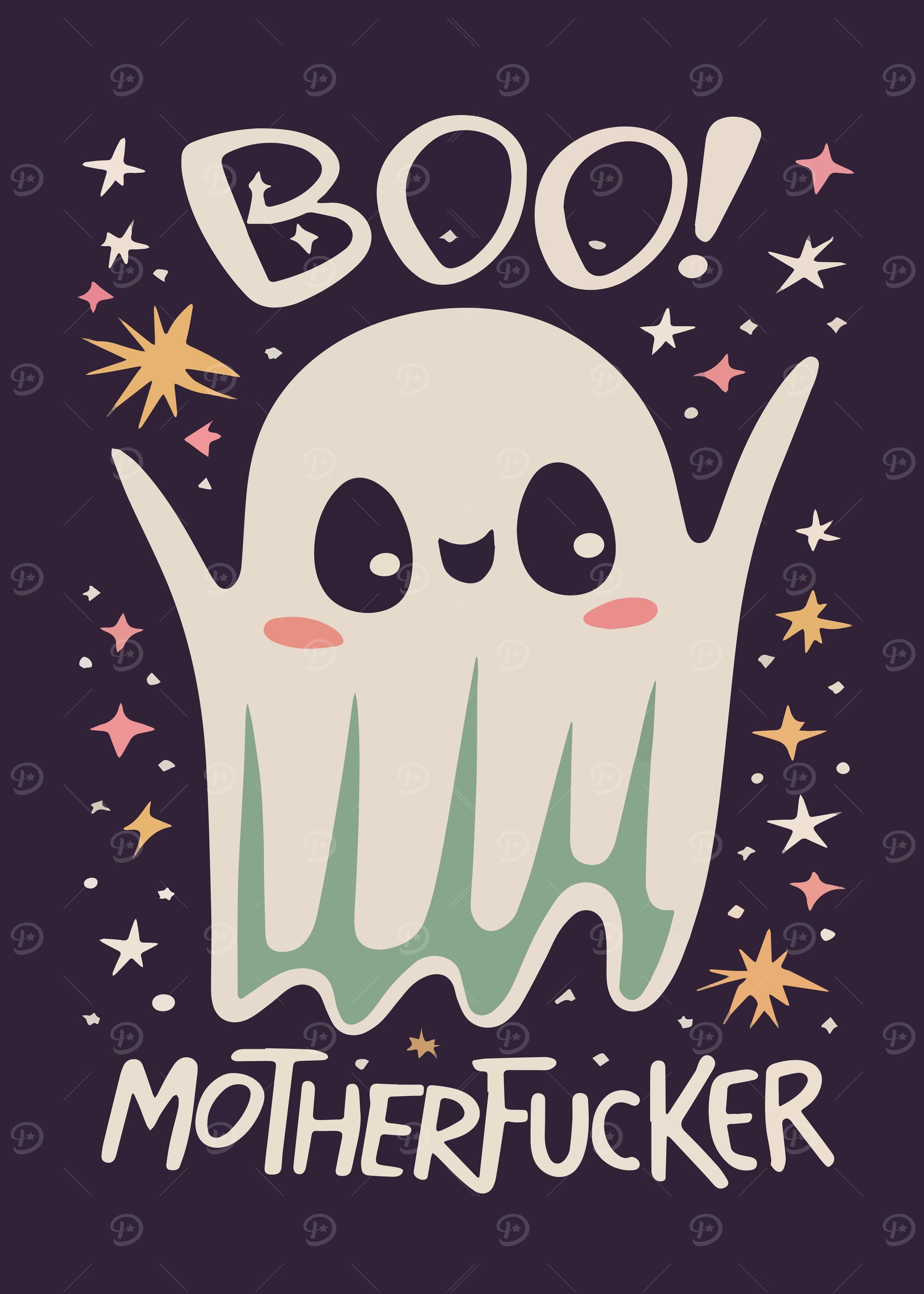 cute ghost say booo