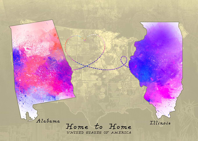 Alabama to Illinois
