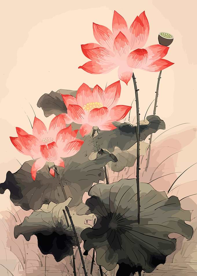 Lotus flowers Painting
