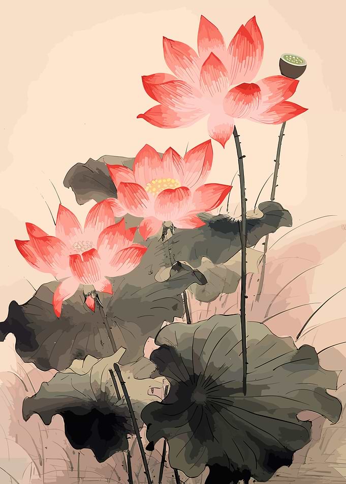 Lotus flowers Painting