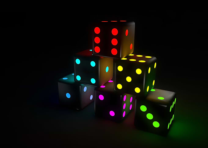 Dices With Futuristic Neon