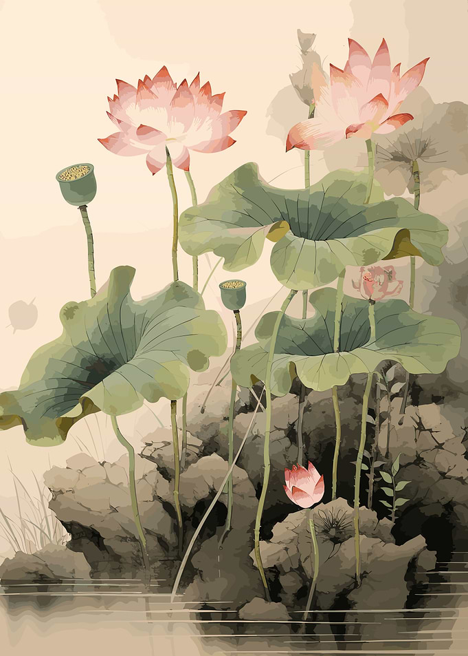 Lotus flowers Painting