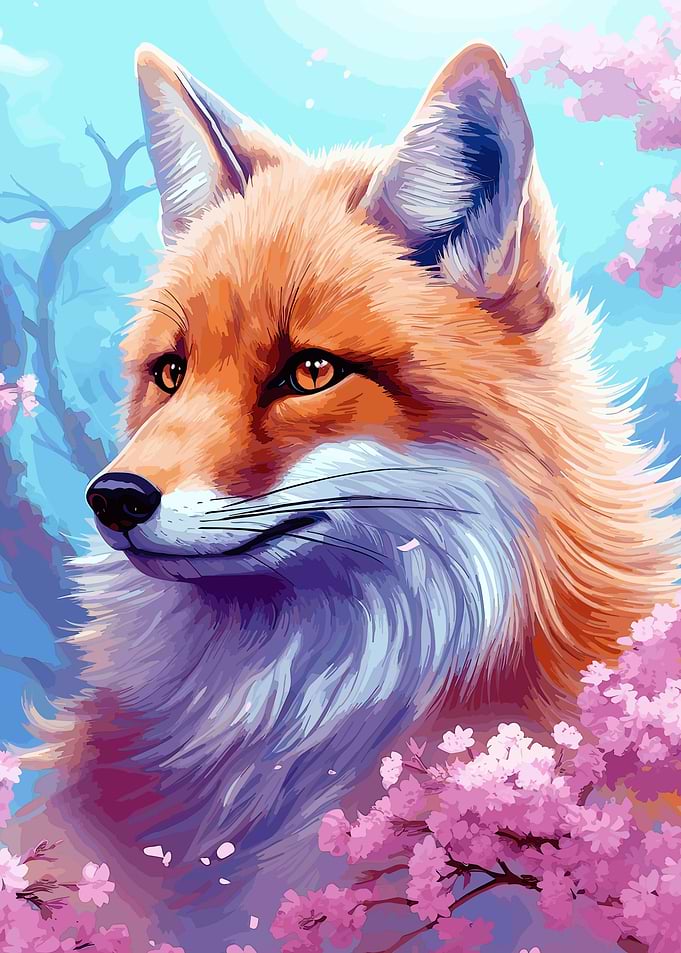 cherry blossom wolf