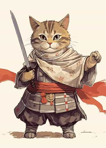 samurai cat japan