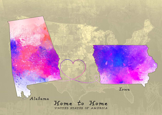 Alabama to Iowa