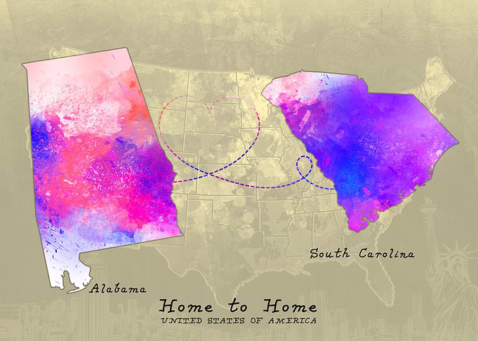 Alabama to South Carolina