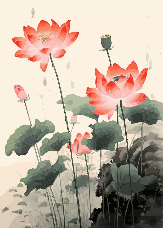 Lotus flowers Painting
