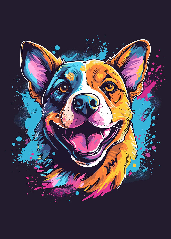 Dog Cute Colorful
