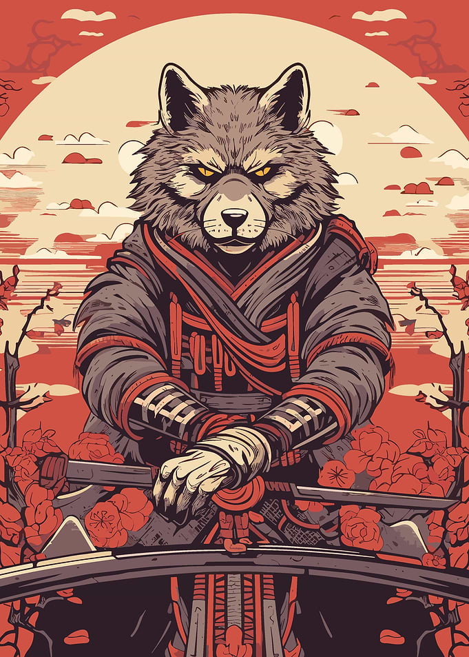 fox samurai animal