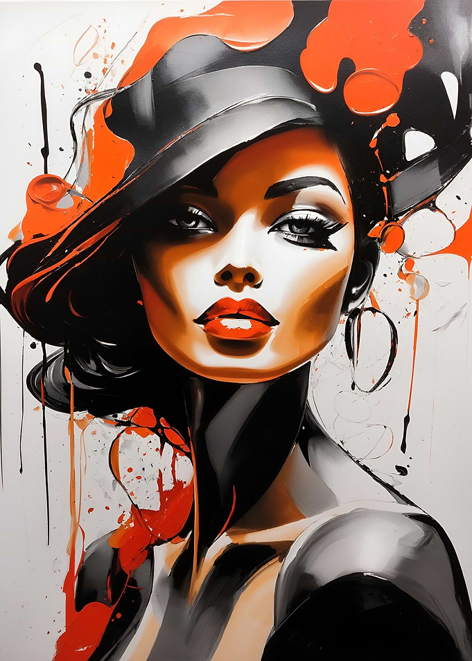 abstract painting of woman