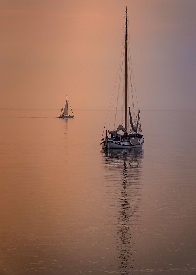 Boats in the sunset