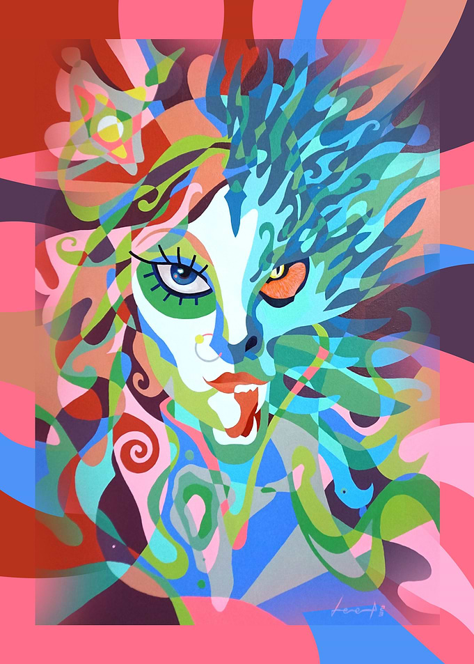 Half dragon face