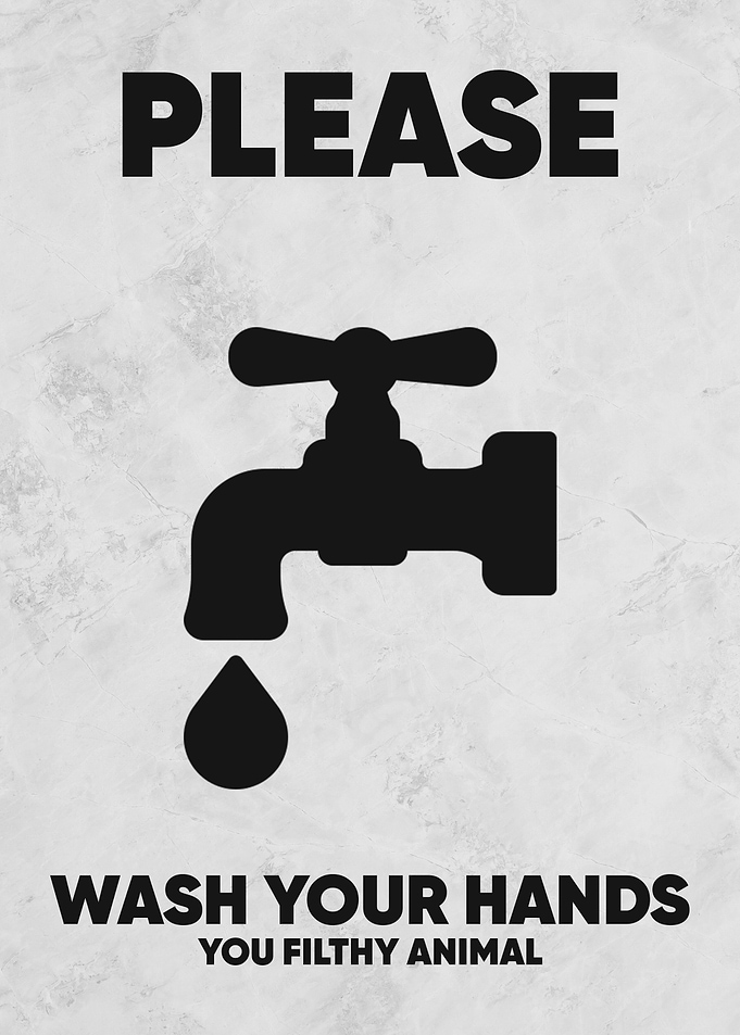 wash your hands funny sign