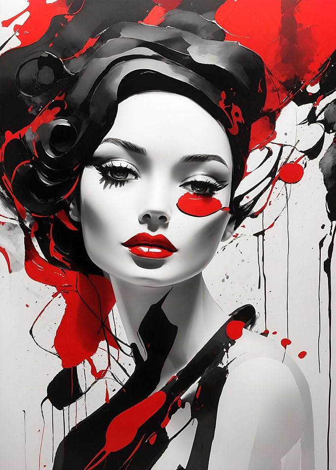 abstract painting of woman