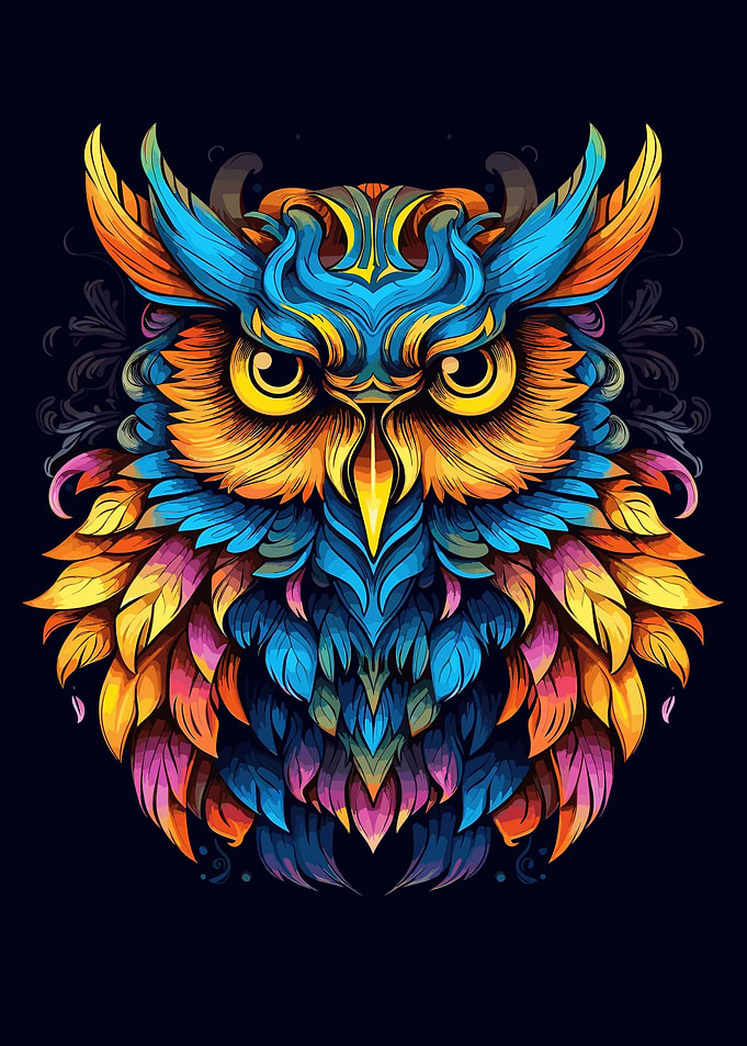 Bird Owl Colorful