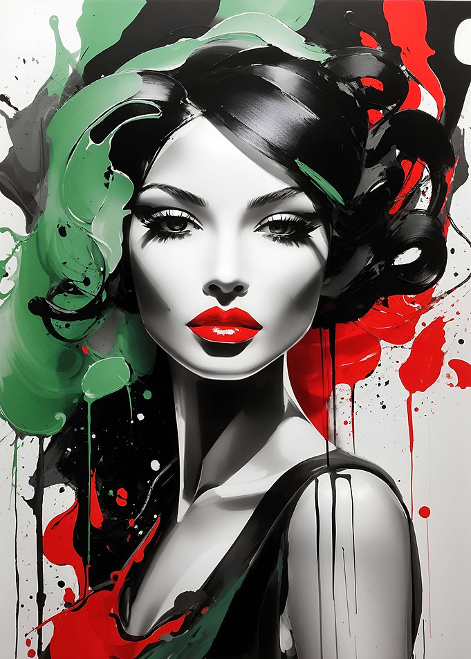 abstract painting of woman