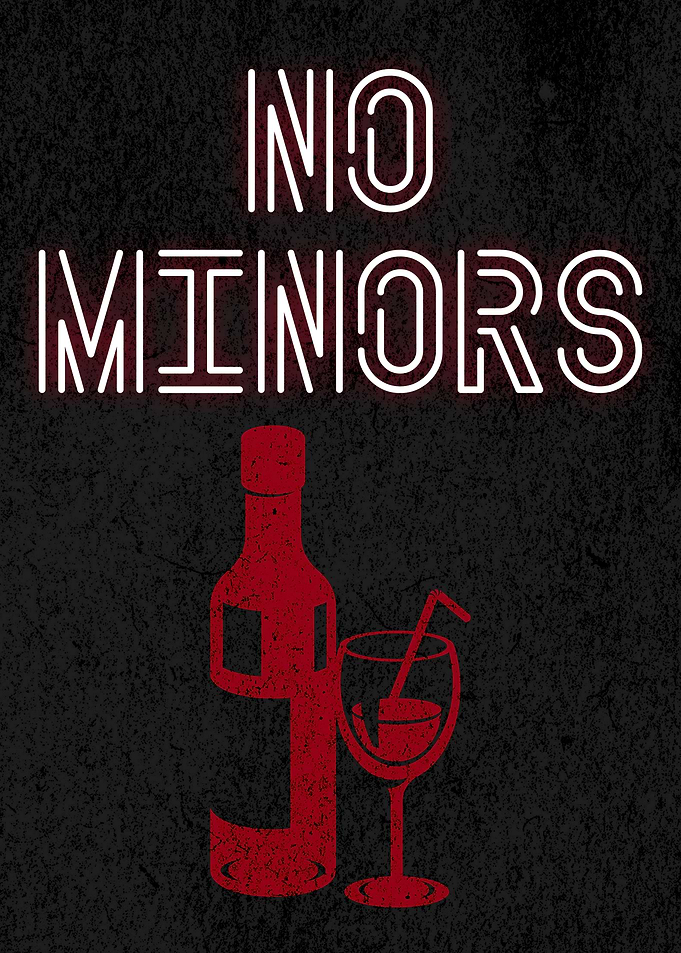 NO MINORS WINE GLASS