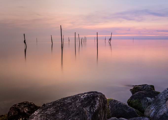 Sunset at a quiet lake