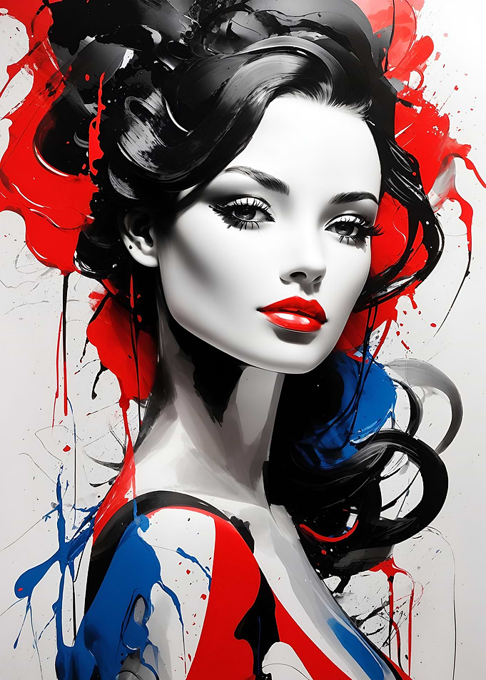 abstract painting of woman