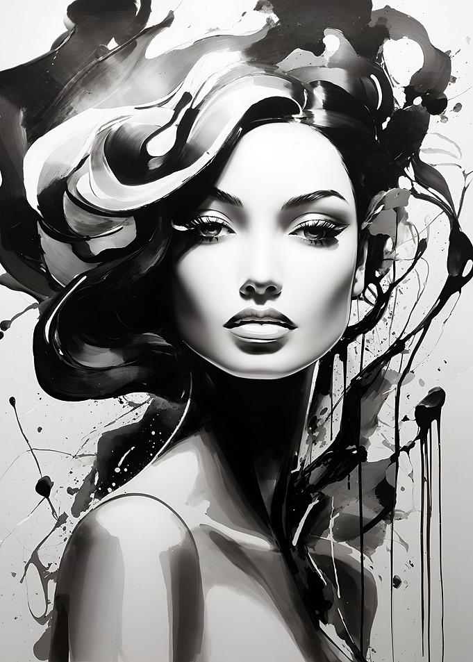 abstract painting of woman
