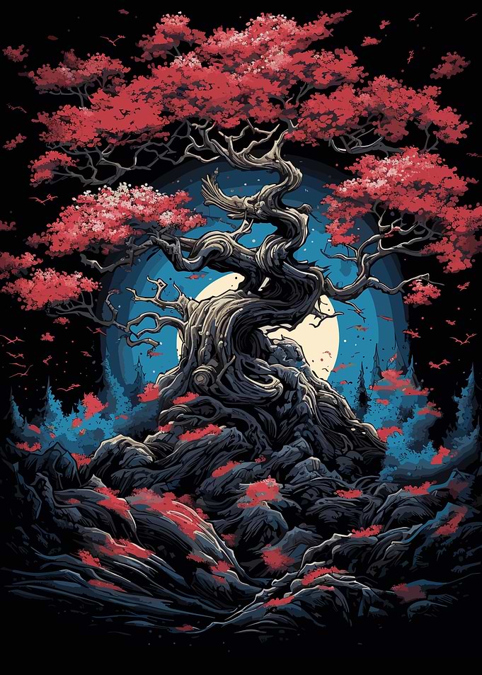 Sakura Moon Tree