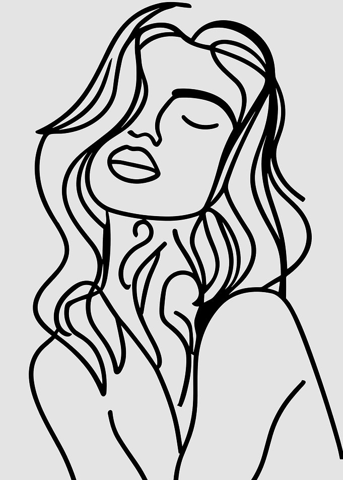 One Line Art Woman