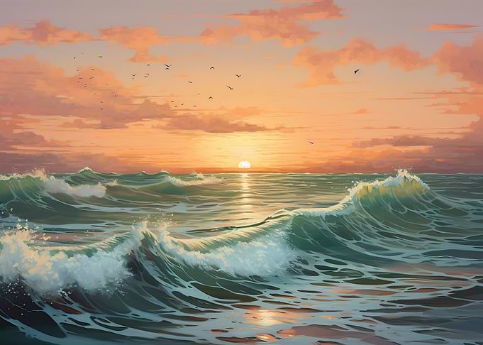 Sunset at sea