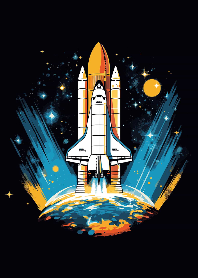 spaceship pop art