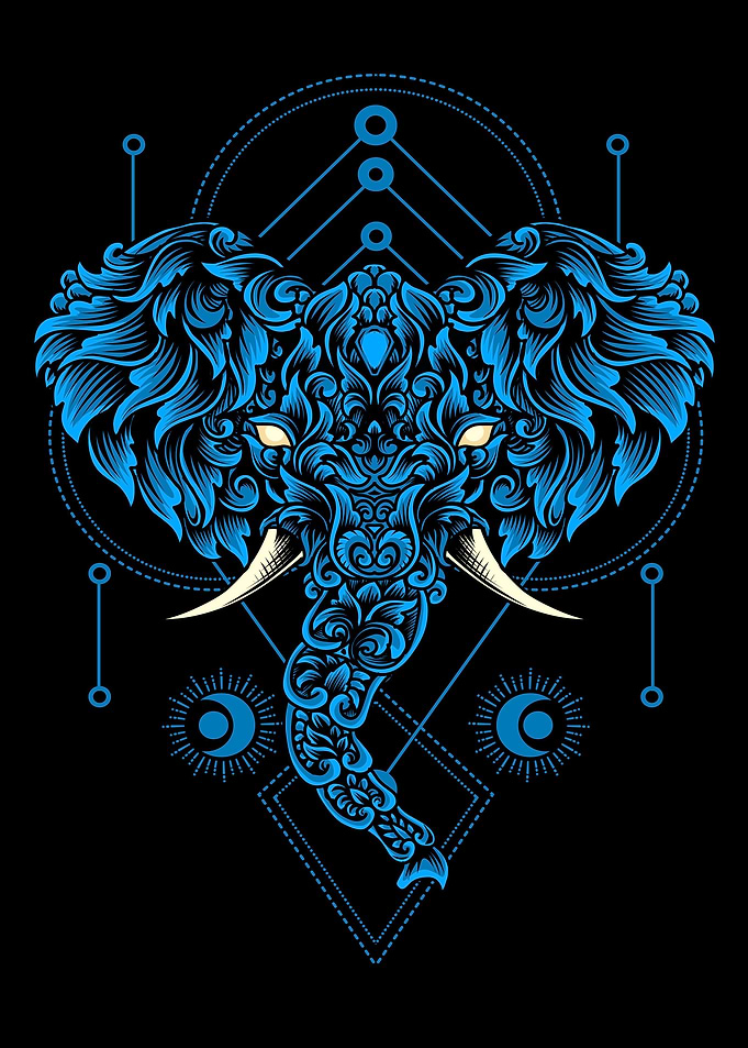 elephant head with vintage