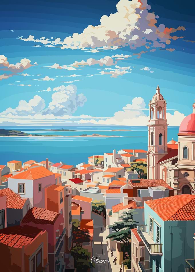 LISBON Oil Painting