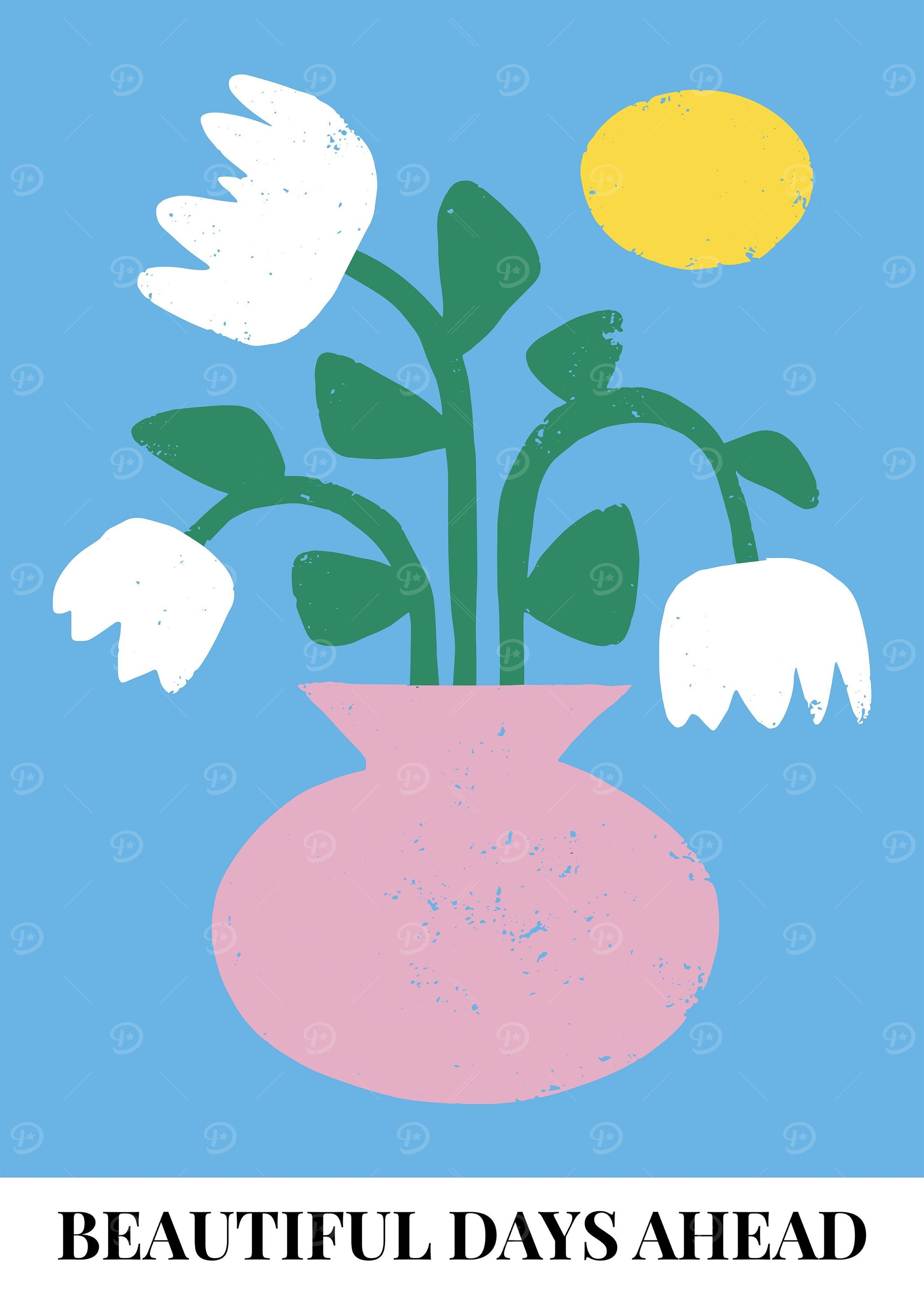 Abstract Flowers Vase