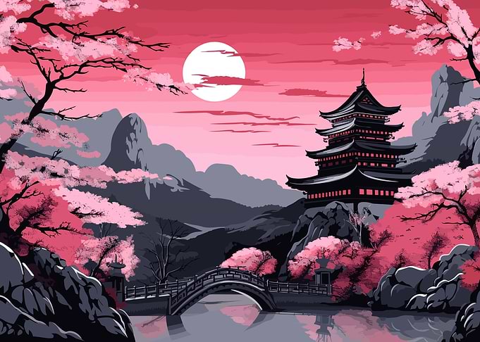 Cherry Blossom Japan Art