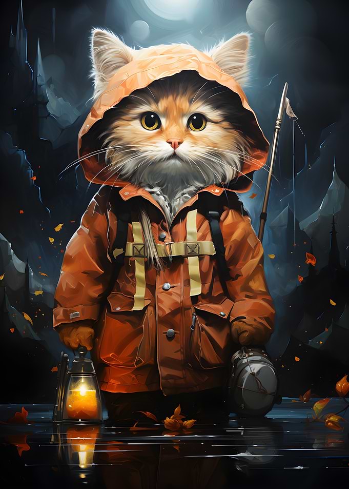 Cat fisherman in Iniform