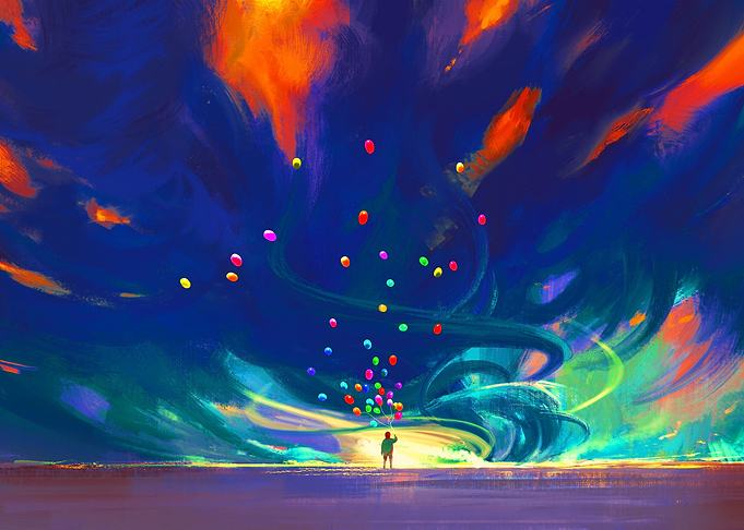 Child with Balloons
