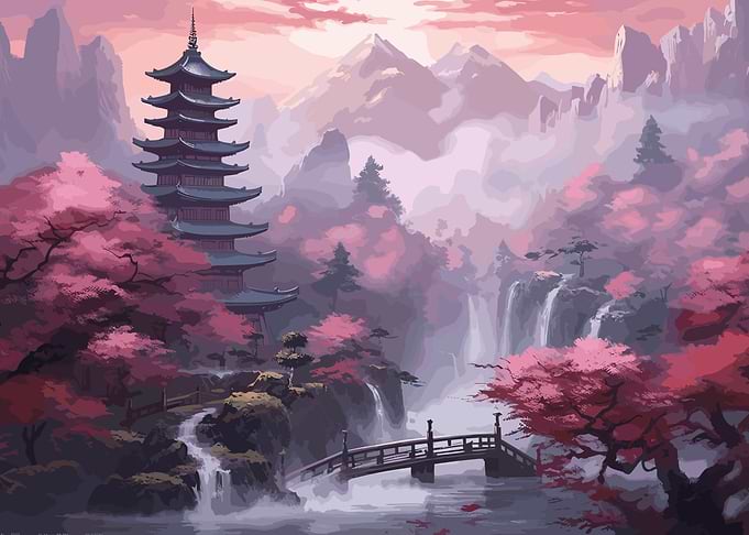 Cherry Blossom Japan Art