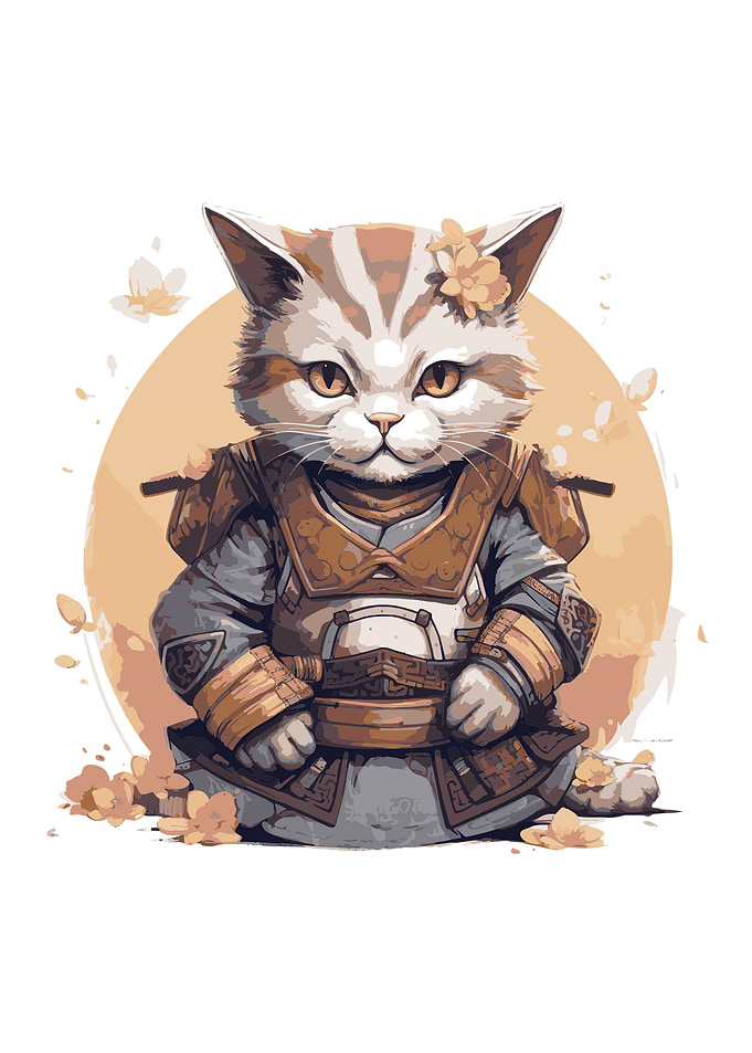 cat samurai japan