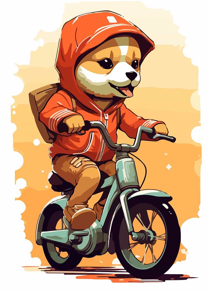 Dog Riding Illustration