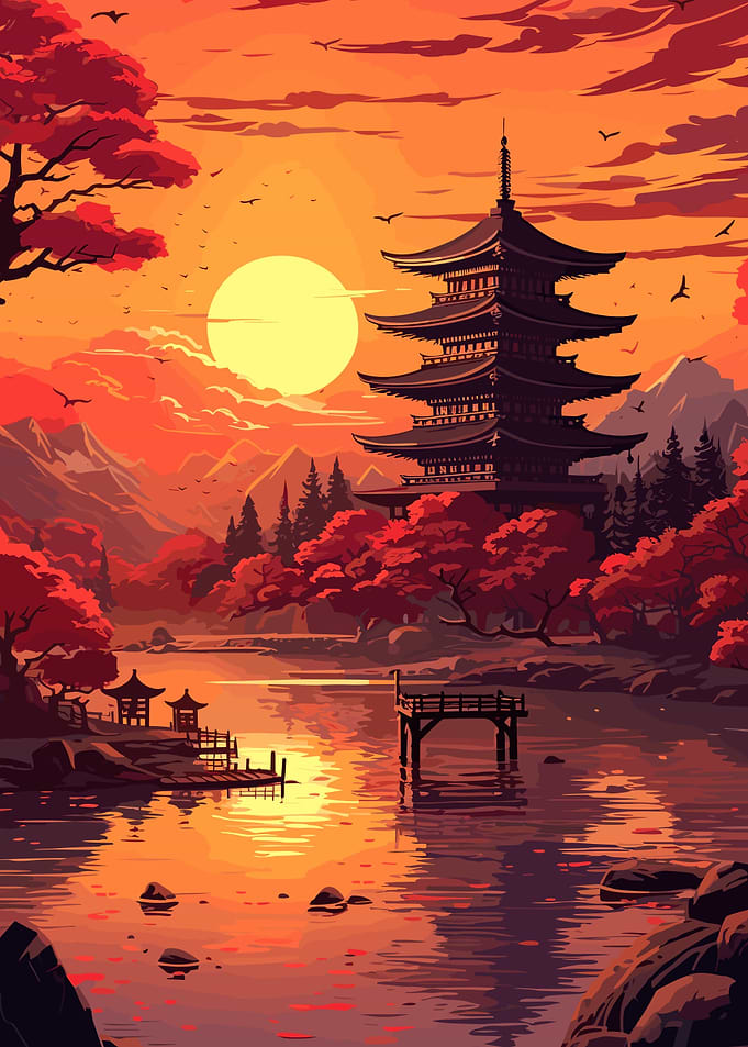 Japan Beautiful Sunset