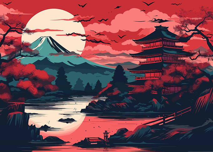 Japan Beautiful Sunset