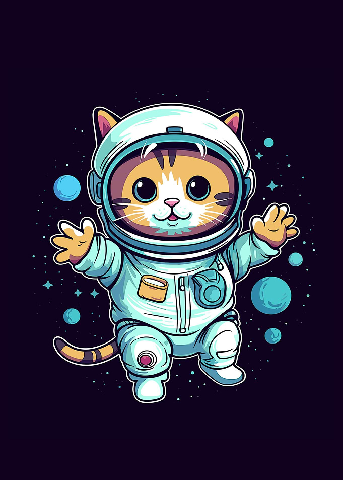 cute cat astronaut