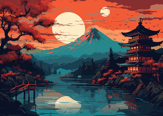 Japan Beautiful Sunset