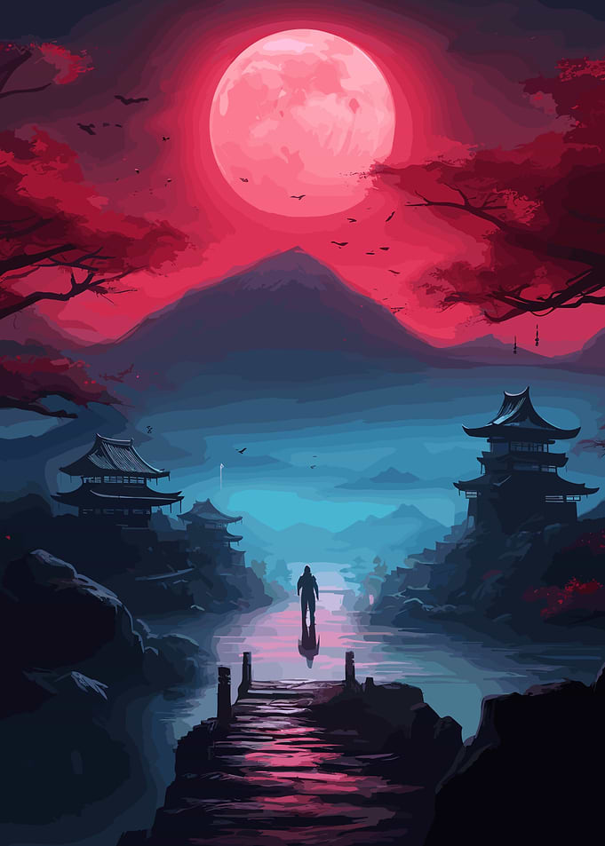 Japanese Red Black Art