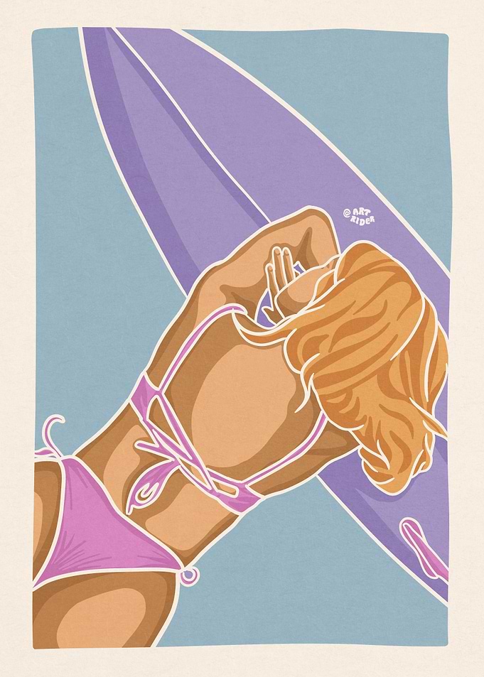 Tanning surf girl