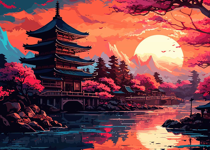 Japan Beautiful Sunset