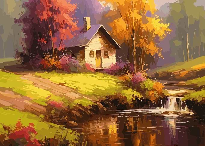 Vintage Fall Landscape
