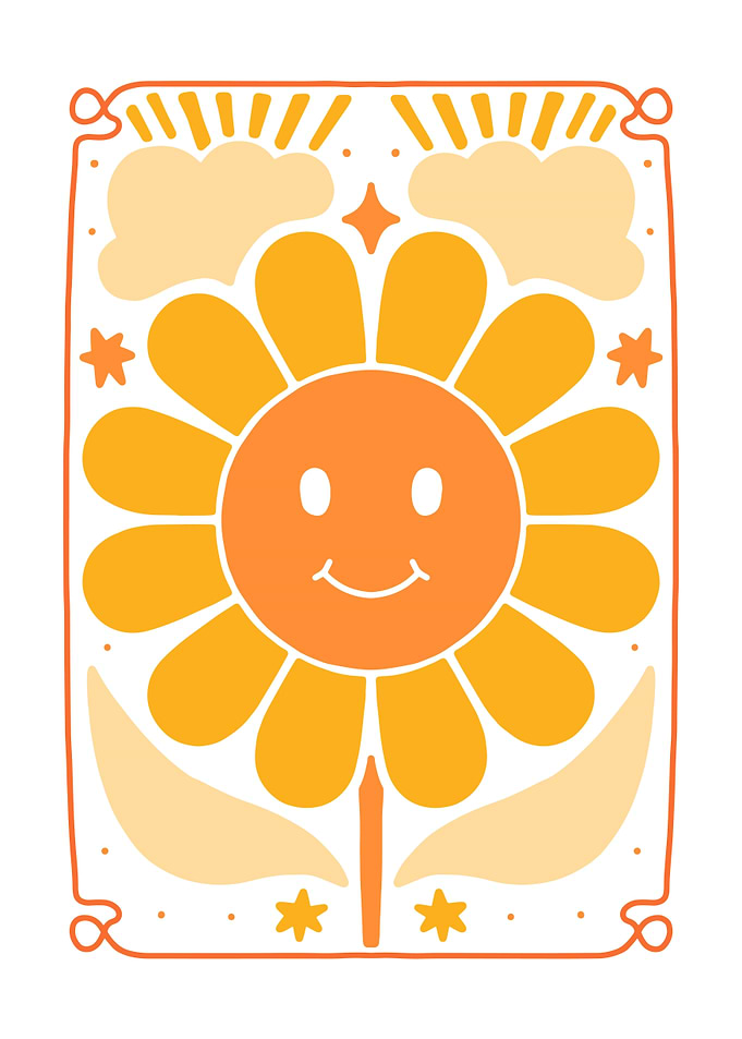 Happy Boho Sun Flower