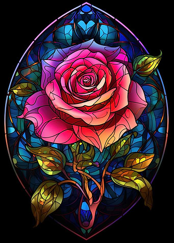 Red Rose Stained Glass
