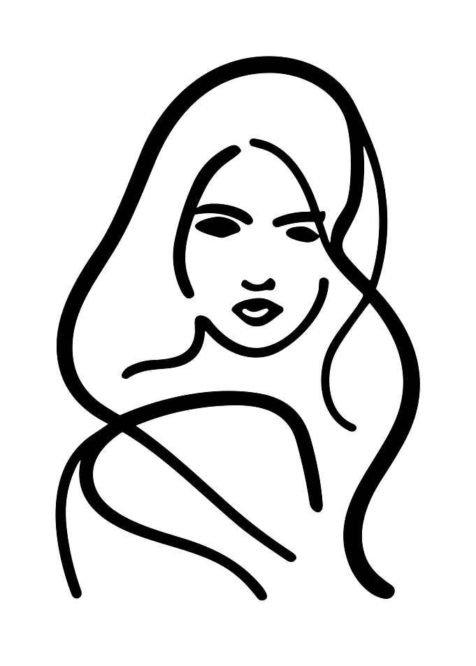 One Line Art Woman